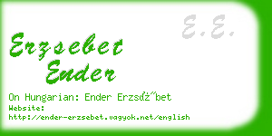 erzsebet ender business card